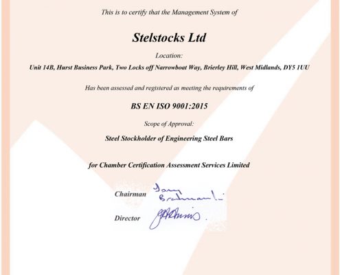 stelstocks 9001 certificate