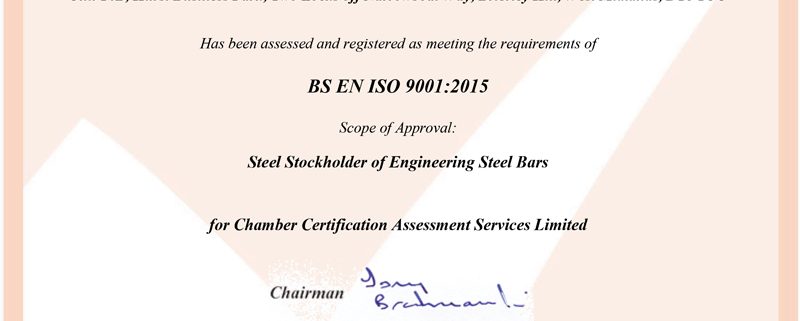 stelstocks 9001 certificate